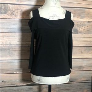 Black Top with peek a boo shoulders and 3/4 sleeve